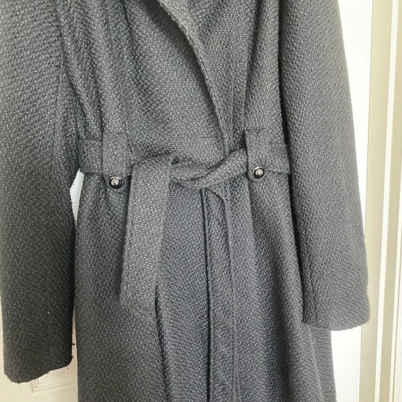 Steve Madden Women's Black Wool Drama Trench Coat 2XL - Picture 2 of 4